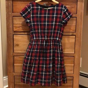 Girls Crewcuts Navy Plaid Dress size 8